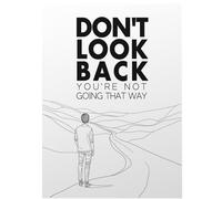 Motivational Wall Decor - Don't Look Back - Inspirational Wall Art for Men, Office Decorations for Work Women, Home Living Room Positive Affirmations Unframed Poster 8x10 Inch Picture
