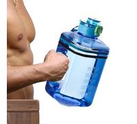 Motivational Water - 2.2 L/0.6 Gallon Square Sport, BPA Portable Fight Bottle, Durable Reusable Sports Water for Hiking Outdoor Hiking