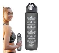 Motivational Water Bottle, Water Bottle with Time Marking | Water Bottle with Time Marker and Silicone Tracker | 1000ml Leakproof Fitness Sports Water Cup, Portable Water Container