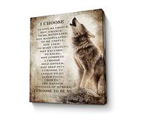 Motivational Wolf Canvas Wall Art Christian Wolf Picture Wall Decor Inspirational Quotes Painting Framed Modern Artwork for Bedroom Bathroom Office Home Decor 16x20 inch