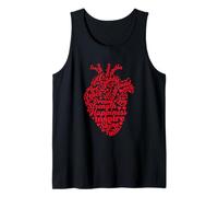 Motivational Words Affirmation Human Heart Typography Art Tank Top