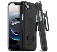 MOTIVE Designed for iPhone 16e Case with Belt Clip, Shell Holster Combo for Apple iPhone 16 e, Slim Rugged Case with Holster, Drop Shockproof Protective Cover & Kickstand 6.1" | Black - 2025