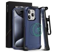MOTIVE for iPhone 15 Pro Case with Belt Clip, Magnetic Case Magsafe Compatible, Heavy Duty and Quad Layer Military Grade Protection Case Holster, 6.1" | Blue