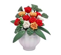 MotiveTech 1:12 Mini Flower Pot with Artificial Plants - Dollhouse Garden And Living Room Decoration