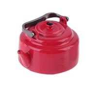 MotiveTech 1/12 Miniature Kettle Role Play Kitchen Accessories Decoration Mini Teapot Model for DIY Landscape, red