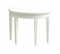 MotiveTech 1:12 Scale Side Table Semicircular Half-Round Table Tapered Legs, White