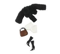 MotiveTech 1/6 BJD Doll Top And Bottom Outfit Make Your Own Dolls Flexibility DIY Accessories Outfit with Accessories for BJD, black