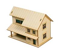 MotiveTech 1/60 Scale Miniature House with Mini Accessories, Unique Scenery, Handmade 3D Model, Architectural Diorama, Tabletop, Style A