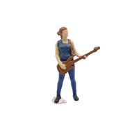MotiveTech 1/64 Guitarist Figure Tiny Resin Miniature Compact Miniature with Guitar for Hobbyists, Collectors