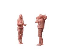 MotiveTech 1/64 Scale People Figures Diorama Sand Table Ornament Resin Hand Painted Interview Standing Photographer Collectible Figure, White Model