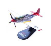 MotiveTech 1:72 Historical Fighter Model Collectible Historic Warplane toy Realistic Alloy-Cast Plane Model with Stand for Office Shelf, 332nd Fighter Group, Red Tail, 14663LE