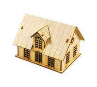 MotiveTech 1/72 Scale Miniature Wooden House, Creative Hobby Toy, Mini Architectural Scene, Landscape Model, for Adults, Style D