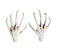 MotiveTech 1 Pair Halloween Skeleton Hands, Realistic Horror Hand Props, Home Decorations for Party Favors, Yard