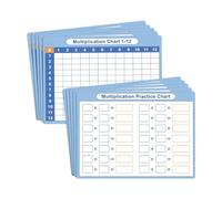 MotiveTech 10 Pieces Multiplication Chart Whiteboard Times Table Erasable Learning Tool for Students Classroom and Home