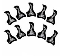 MotiveTech 10 Pieces Sound Hole Pickguard Thin Guitar Pickguard Black Musical Accessories, Silver, Phoenix Pattern