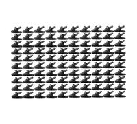 MotiveTech 100x Clips for Earphone Wire Headset Cord Clamps Replacement Small Universal Black Headphone Mount Cable Clothing Holder, Style B