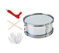 MotiveTech 11" Snare Drum, Percussion Instrument with Drumsticks, Music Learning Instrument, Musical Drum for Adults, Girls, Boys, White