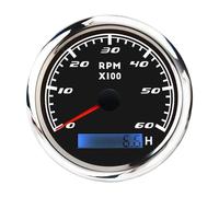 MotiveTech 12V/24V Car RPM Gauge, 0 to 60 black