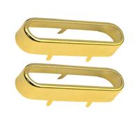 MotiveTech 2 Pieces Electric Guitar Pickup Covers Single Coil Pickup Accessories Brass Finish Elegant Open Design Clear Sound Transmission Suitable, Gold