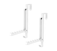 MotiveTech 2 Pieces Folding over-the-Door Clothing Rack No-Tools Foldable Door Hook Bar with 6 Hanging Positions Non-Slip for Closet