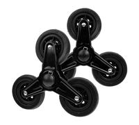 MotiveTech 2 Pieces of Folding Shopping Cart Rubber Three-Wheeled Non-Slip Heavy Duty Replacement Wheels for Stair Climbing Cart