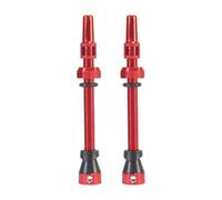 MotiveTech 2 Pieces Presta Valve Stem Set for Mountain and Road Bikes, Aluminum Alloy, 65mm Red