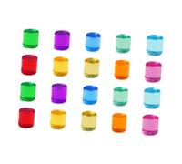 MotiveTech 20 High Acrylic Stacking Blocks, Smooth, Colorful, Educational Building Toys, Rainbow for Kids, cylinder