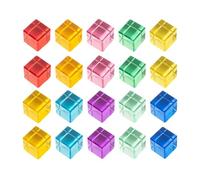 MotiveTech 20 High Acrylic Stacking Blocks, Smooth, Colorful, Educational Building Toys, Rainbow for Kids, cube
