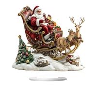 MotiveTech 2D Santa Claus Decoration, Table Figurine Ornament, Decorative Piece, 2D Artwork for The Desk, Style B