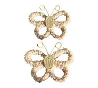MotiveTech 2PCS Butterfly Wall Decor Bohemian Modern Craft Ornament for Office Bedroom Indoor Nursery Gift, Khaki