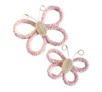 MotiveTech 2PCS Butterfly Wall Decor Bohemian Modern Craft Ornament for Office Bedroom Indoor Nursery Gift, Pink