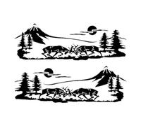 MotiveTech 2x Elk Car Stickers Decals Decoration Vehicle Body Side Stickers for Driving, Black