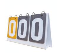 MotiveTech 3 Digit Scoreboard Easy to Read Numbers Tabletop Score Board Freestanding Design Manual Flip Score Counter for Students, Coaches, Yellow Gray