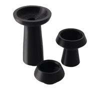 MotiveTech 3Pcs 1/12 Scale Flower Pots Dollhouse Accessories Miniature Flowerpot for Dining Room, black
