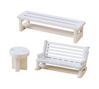 MotiveTech 3x Dollhouse Miniature Chairs Mini Room Decor Diorama Tiny Furniture Models