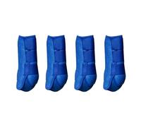 MotiveTech 4-Piece Set of Leg Wraps for Horses - Breathable Riding Equipment, Comfortable Leg Protectors for Outdoor Use, blue, S