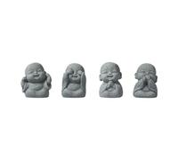 MotiveTech 4 Pieces Miniature Buddha Sandstone Statues, Sandstone Figurines, Monk Figures, Gifts, Decoration, Table Ornaments for Study Room
