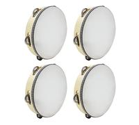 MotiveTech 4Pcs 8 Inch Mini Tambourine Toy Kids Boys Girls Metal Hand Held Drum