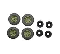 MotiveTech 4Pcs RC Tires and Counterweight Upgrade, DIY Accessory for C94 Model 1/12 RC Car Trucks Vehicles, Black Green
