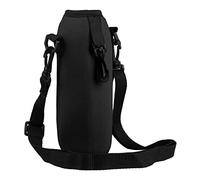 MotiveTech 500ml Neoprene Water Bottle Holder, Insulated Water Bottle Bag Case, Adjustable Shoulder Strap And Locking Hook, Black