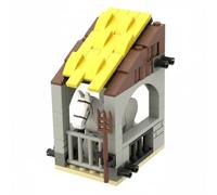 MotiveTech 65 Pieces Stable Small Particle Blocks MOC Horse Stall Kit Highly Detailed Medieval Horse Stable Blocks for Hobbyists, Dioramas, Stable