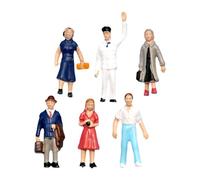 MotiveTech 6x 1/87 HO Scale Miniature People Figurines Tiny Figures Toy Hand Painted Figures for Park Game Pretend Play Street Indoor