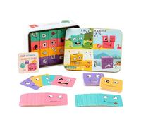 MotiveTech 72 Pieces Puzzle Building Blocks Wooden Face Changing Cube Game Pattern Matching Board Teaser Puzzle Hand Eye Coordination Suitable for, 72 Cards Set