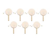 MotiveTech 7x DIY Rattle Drum Made of Untreated Wood, Handbells, Handle Toys, Unfinished Mini Shaker Toys for Boys And Girls
