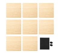 MotiveTech 8 Unfinished Wooden Coasters, Wooden Coasters in, Versatile Heat-resistant Pads with Non-slip Dots for, Multi, Suqre