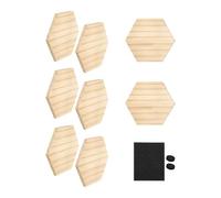 MotiveTech 8 Unfinished Wooden Coasters, Wooden Coasters in, Versatile Heat-resistant Pads with Non-slip Dots for, Multi, Hexagon