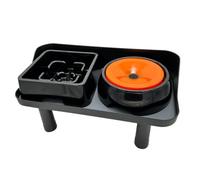 MotiveTech Adjustable Dog Feeding Table with Bowls Stable Height-Adjustable Dog Bowl Stand Indoor Raised Pet Feeder for Fast Eaters, B Set Square Slow Feeder Bowl + Round Water Bowl + Table