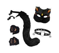 MotiveTech And Tail Set, Cute Cosplay Costume for Stage Show, Black Gold