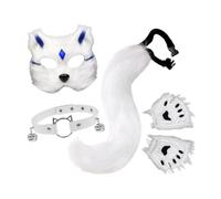 MotiveTech And Tail Set, Cute Cosplay Costume for Stage Show, White Blue