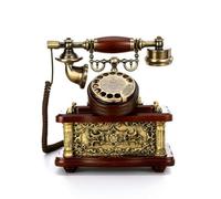 MotiveTech Antique Design Telephone Decorative Retro Telephone Ornate Dial Button Phone for Study, Living Room, Office, Wired Retro Rotary Dial - Electronic Single Bell Version Cloth Cord